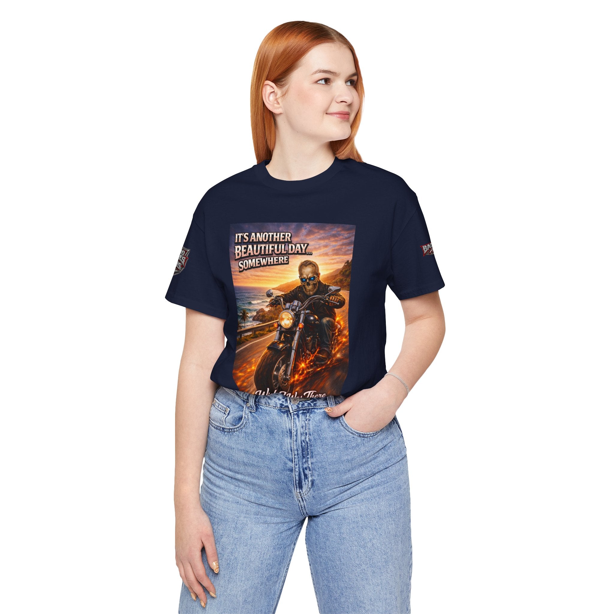 "It's Another Beautiful Day Somewhere / Wish I Was There" Biker Shirt