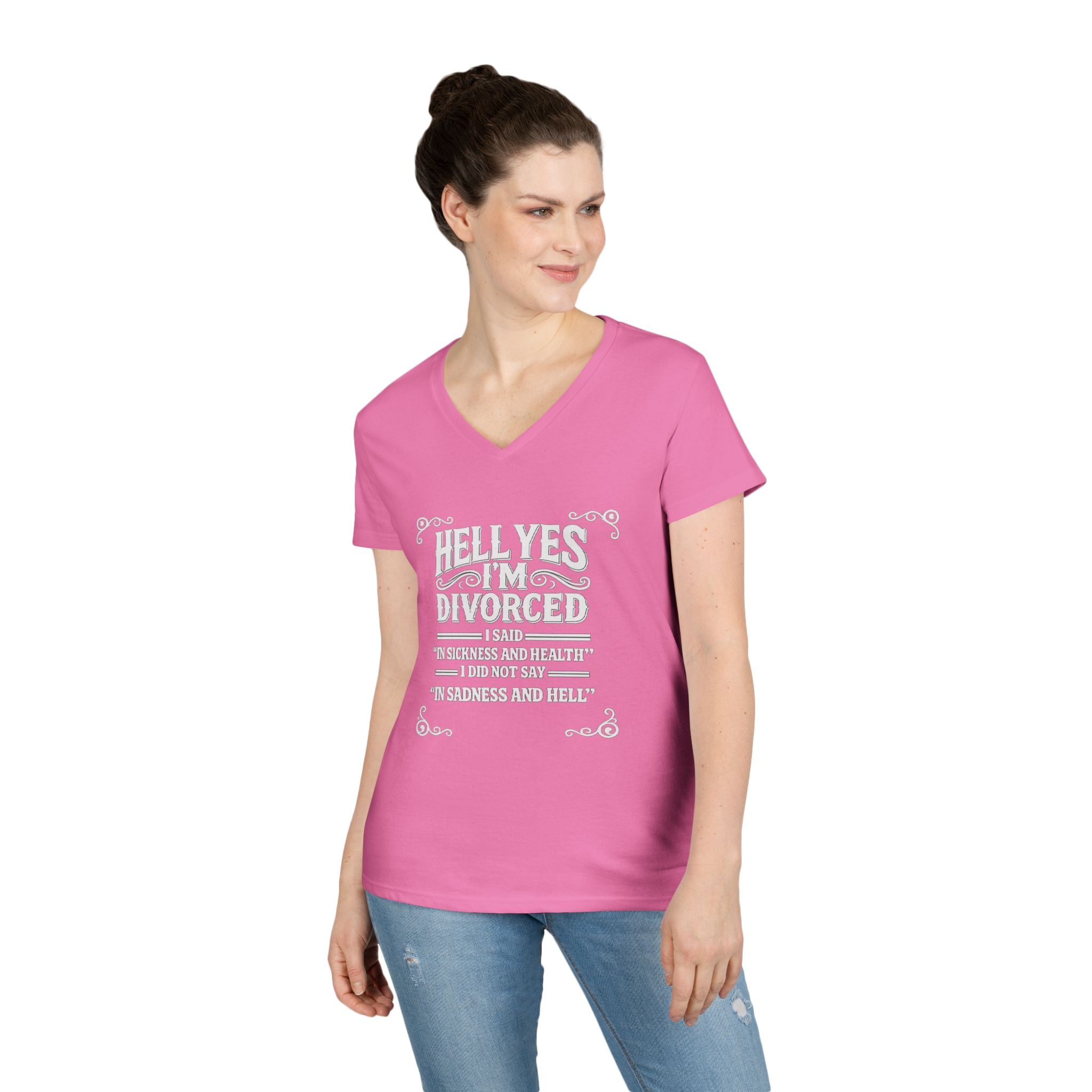 “Hell Yes I’m Divorced” Funny Separation Shirt – Divorced V-Neck Tee