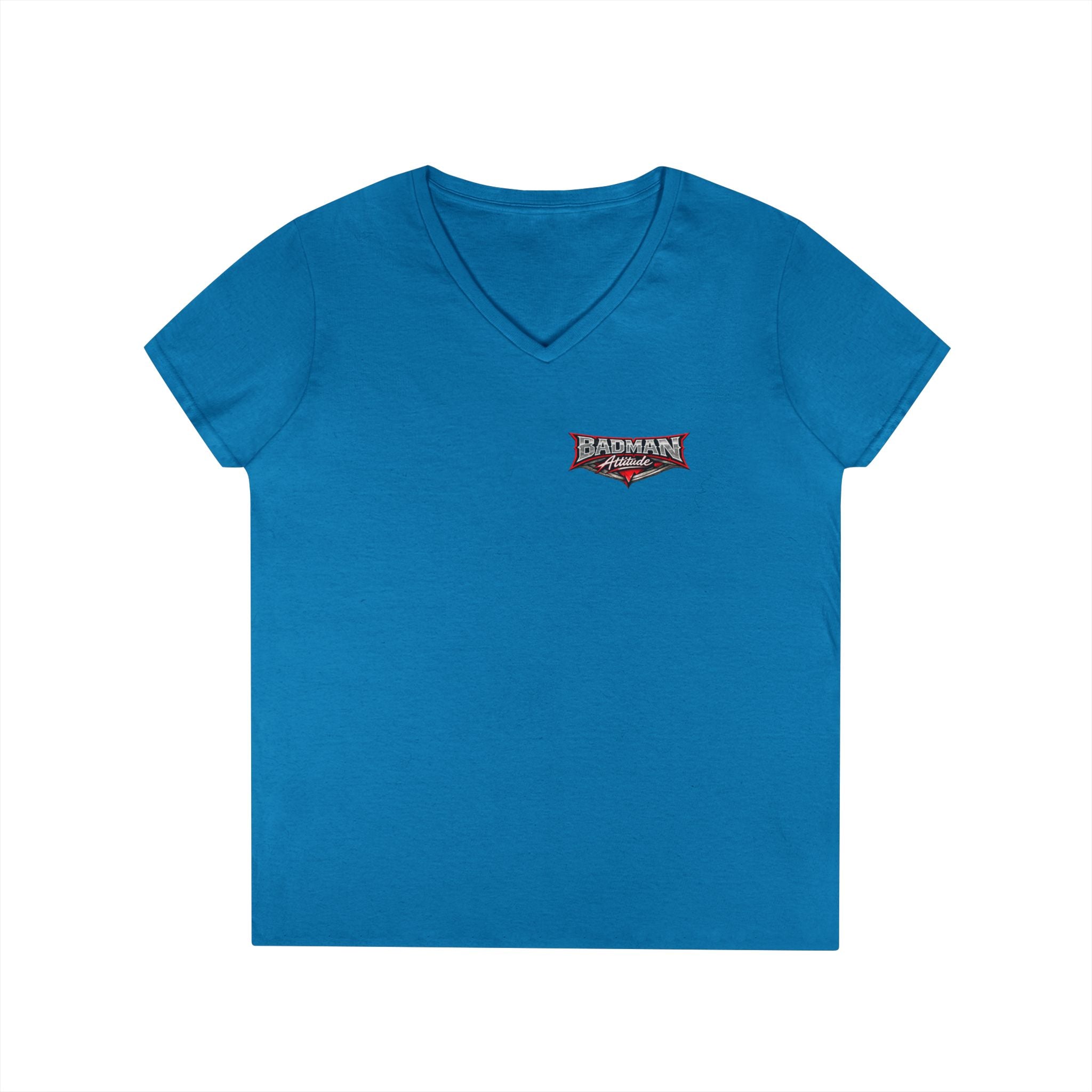 Ladies' V-Neck T-Shirt — 'Bullshit & Bitch in Me' Skull Graphic Tee