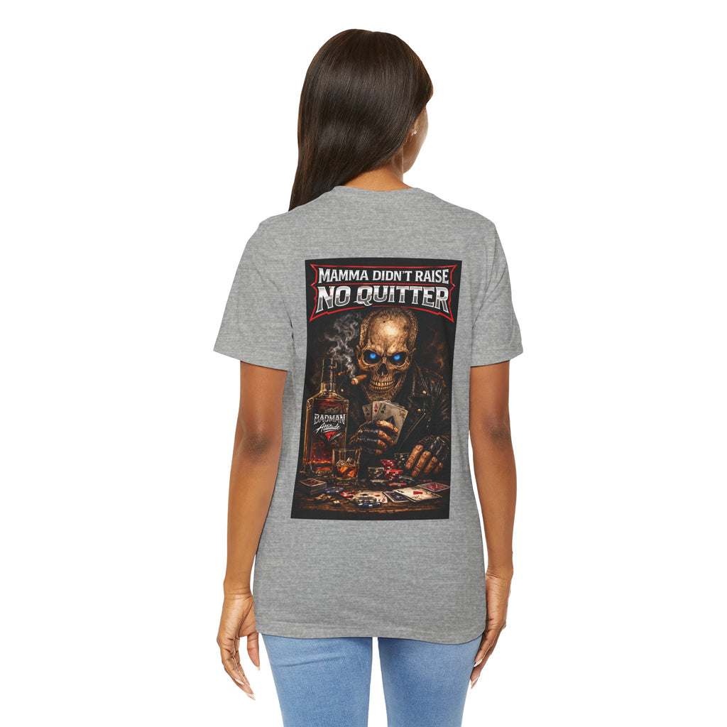 No Quitter Skull Poker T‑Shirt