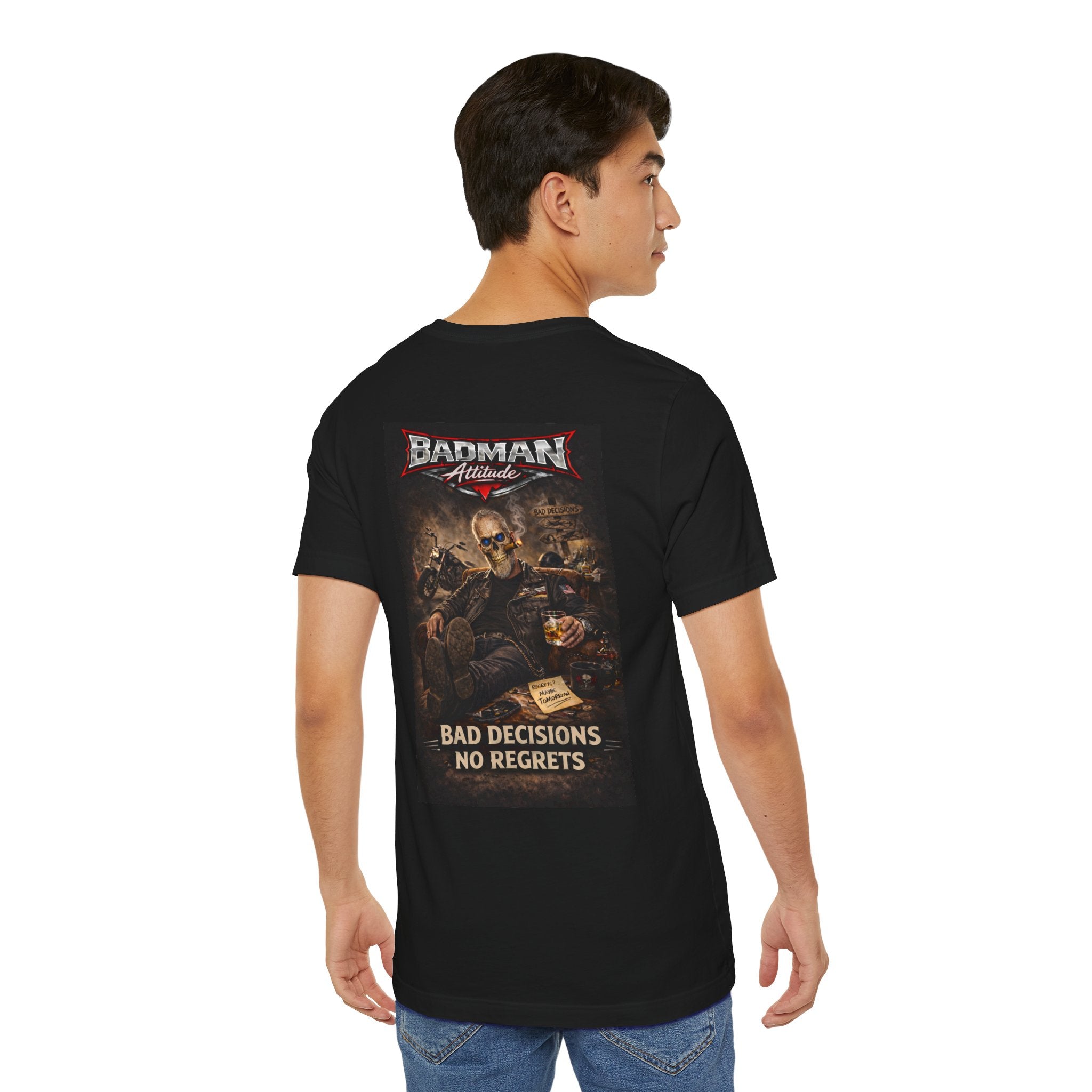 Bad Decisions No Regrets – Biker Attitude Graphic Tee | Badman Attitude