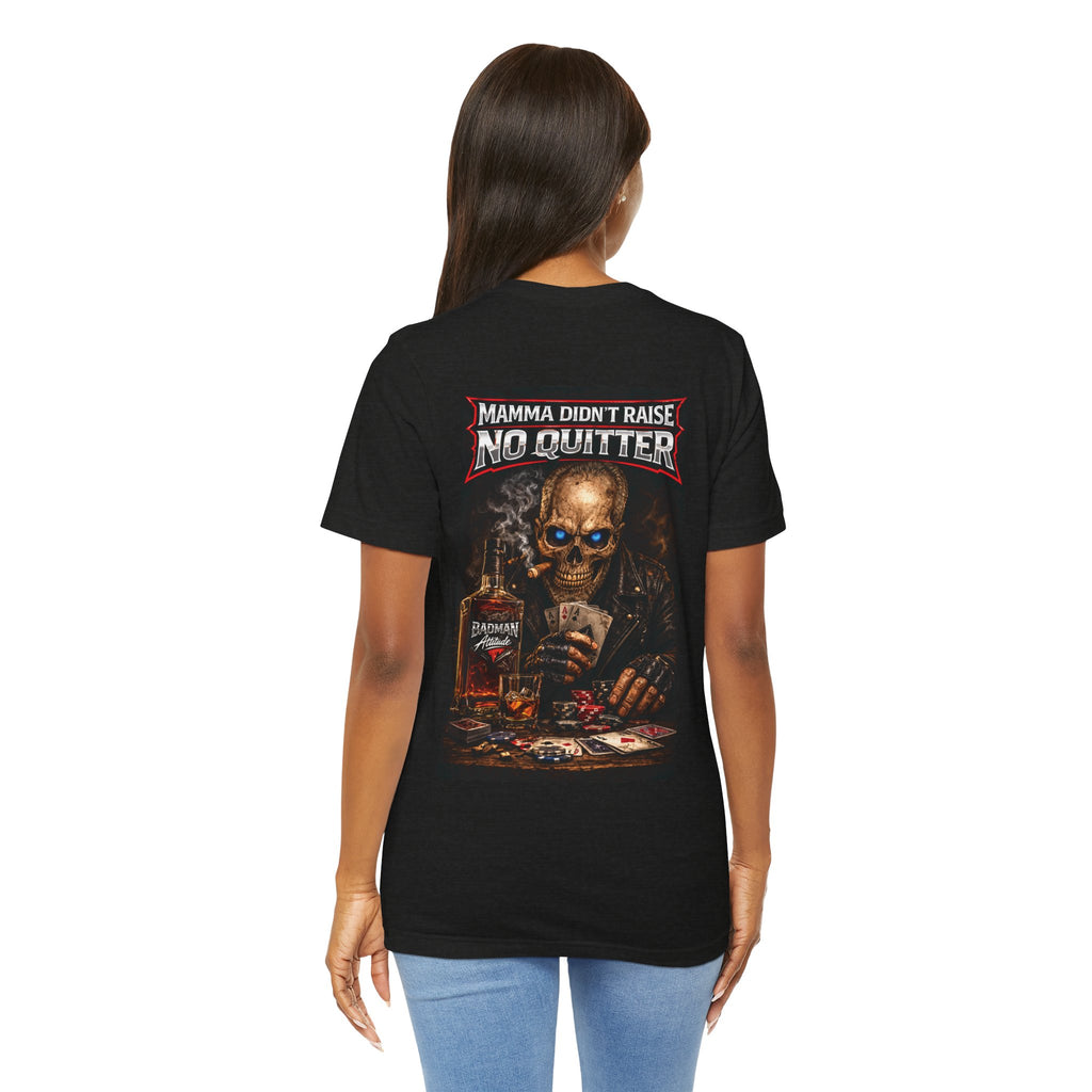 No Quitter Skull Poker T‑Shirt