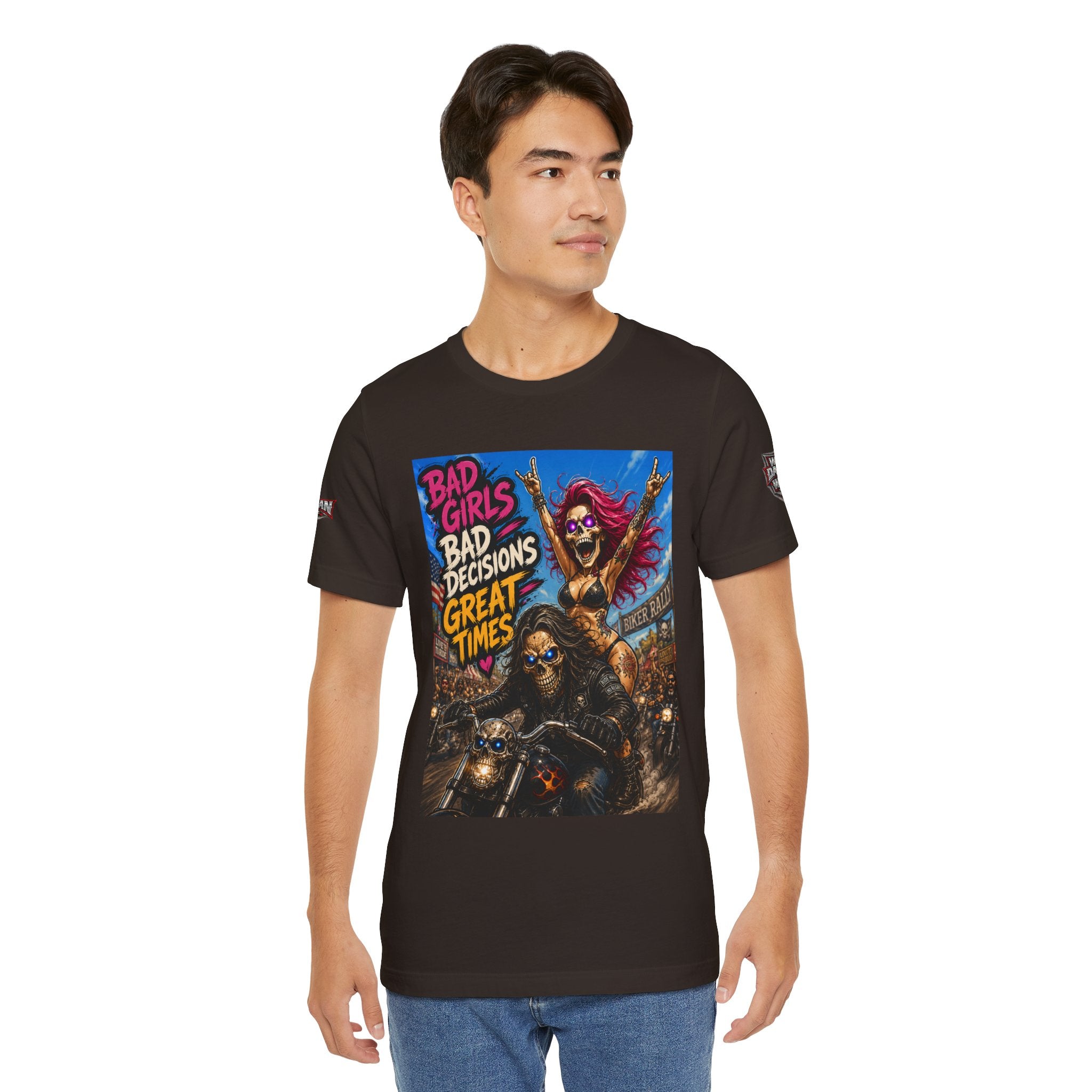 Bad Girls Bad Decisions Great Times Tee - Biker Rock Graphic T-Shirt