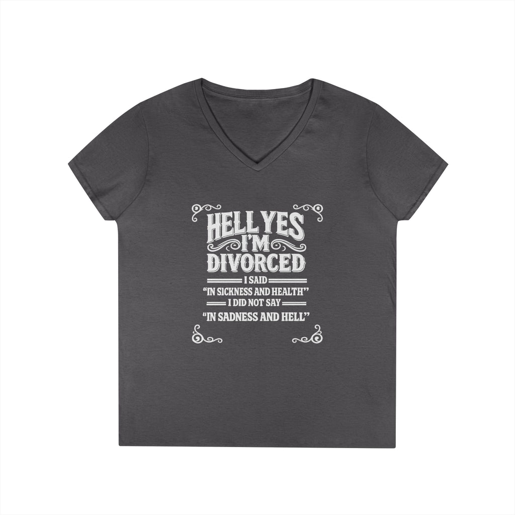 “Hell Yes I’m Divorced” Funny Separation Shirt – Divorced V-Neck Tee