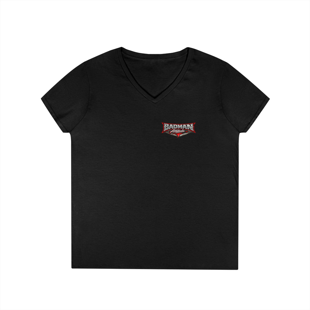 Ladies' V-Neck T-Shirt — "If You Think I'm a Bitch" Gothic Skull Graphic Tee