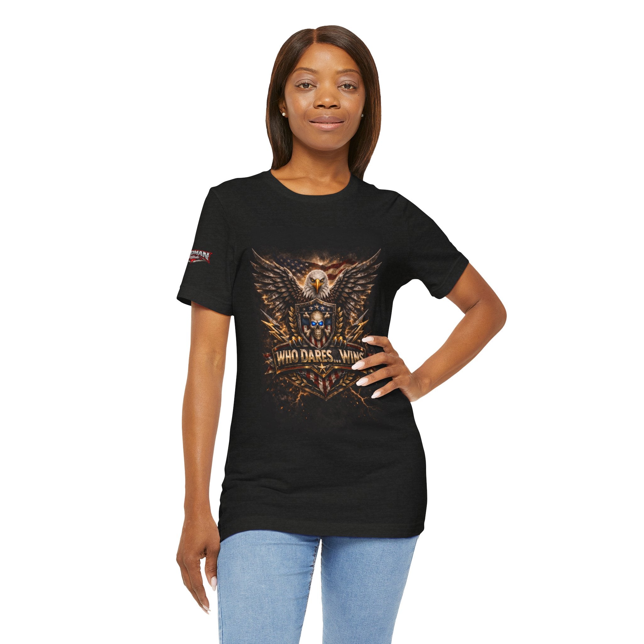 Who Dares Wins Patriotic Eagle Graphic Tee