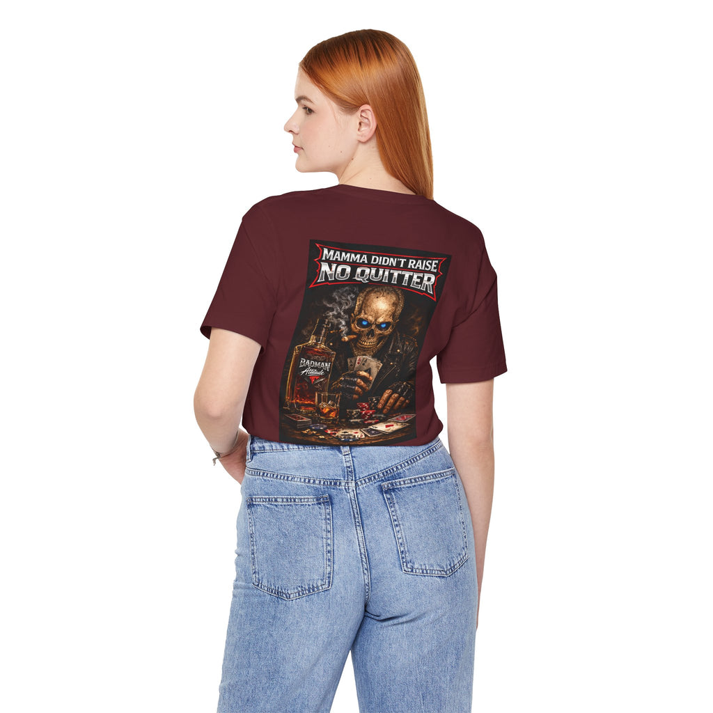No Quitter Skull Poker T‑Shirt