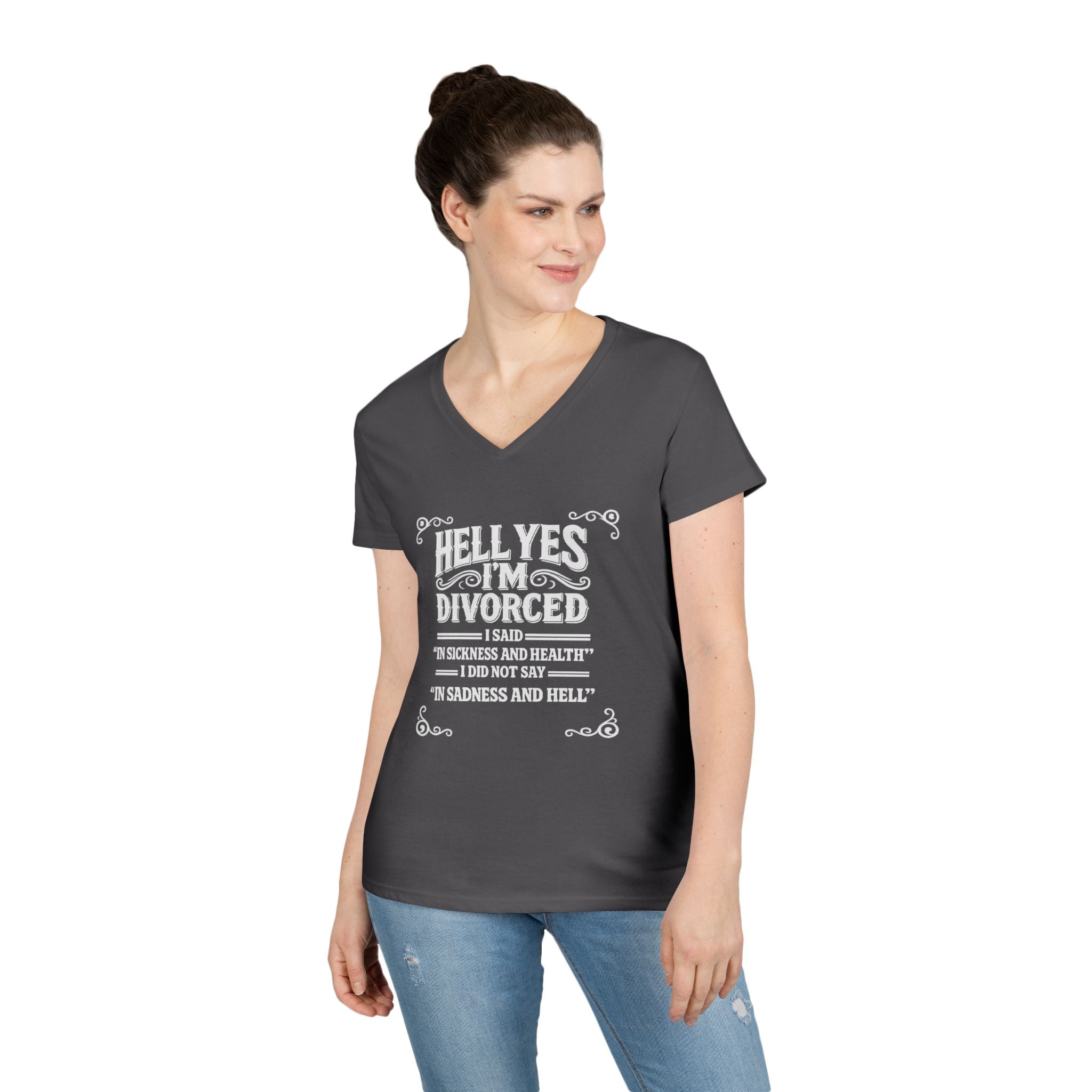 “Hell Yes I’m Divorced” Funny Separation Shirt – Divorced V-Neck Tee