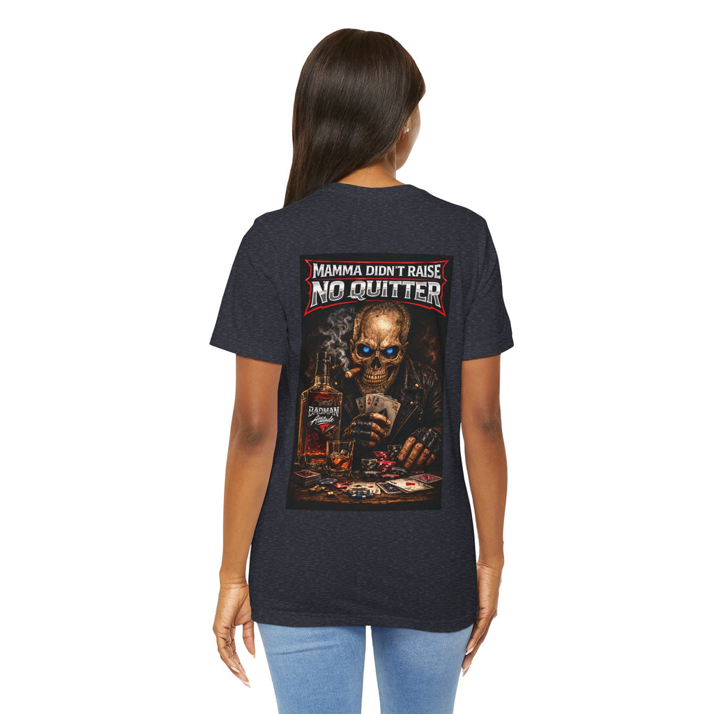 No Quitter Skull Poker T‑Shirt