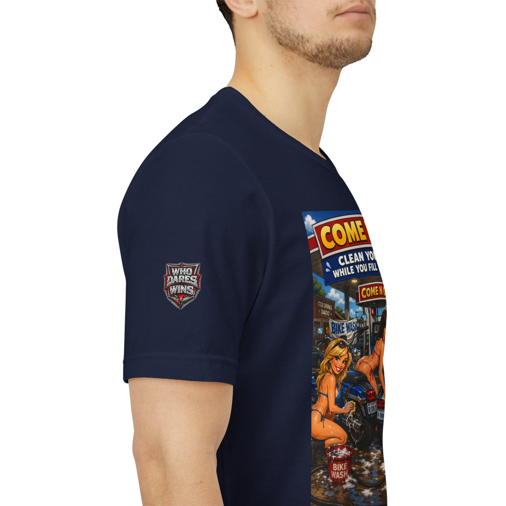 “Come N Go” Retro Mechanic Artwork — Vintage Pinup Garage Tee