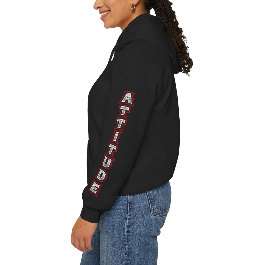 Badman Attitude Hoodie — Graphic Sleeve Logo Hooded Sweatshirt