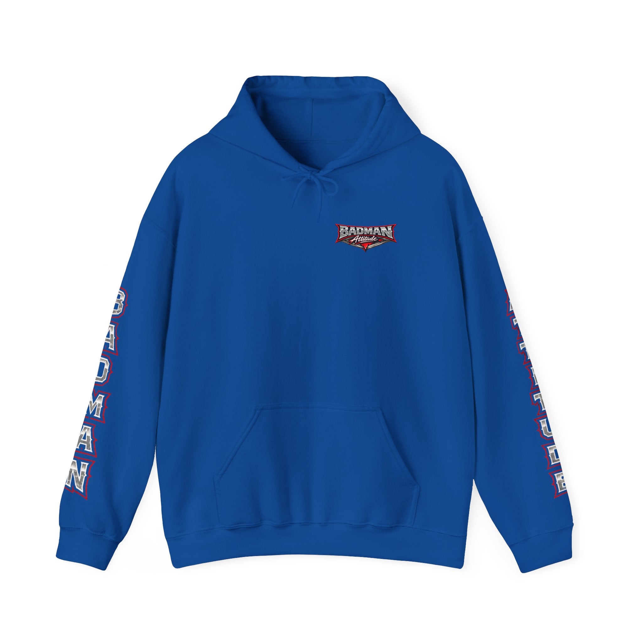 Badman Attitude Hoodie — Graphic Sleeve Logo Hooded Sweatshirt