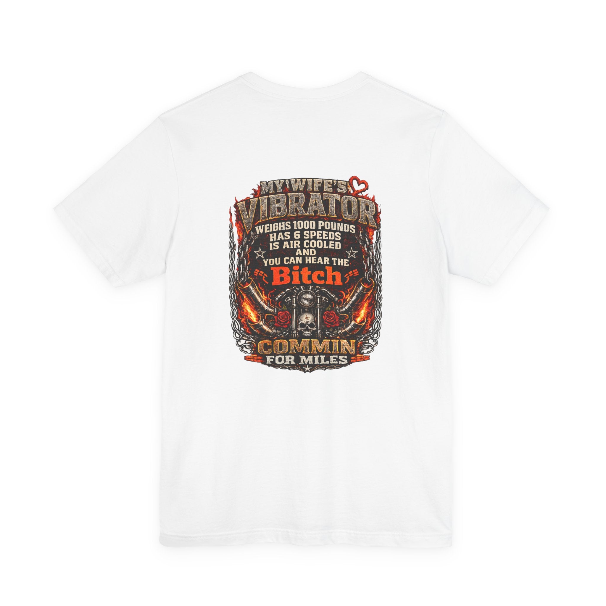 "My Wife's Vibrator" Funny Motorcycle Rider Graphic Tee