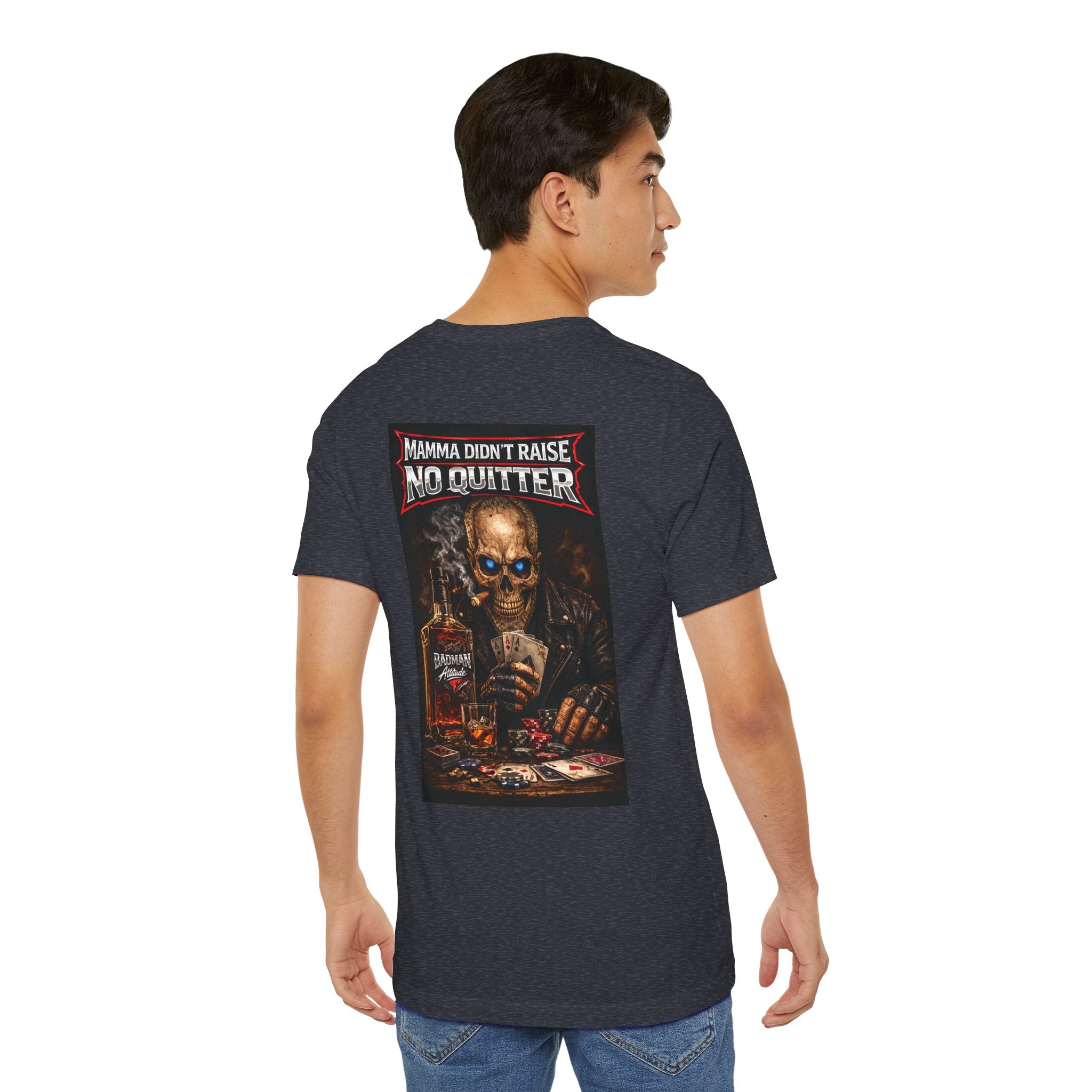 No Quitter Skull Poker T‑Shirt