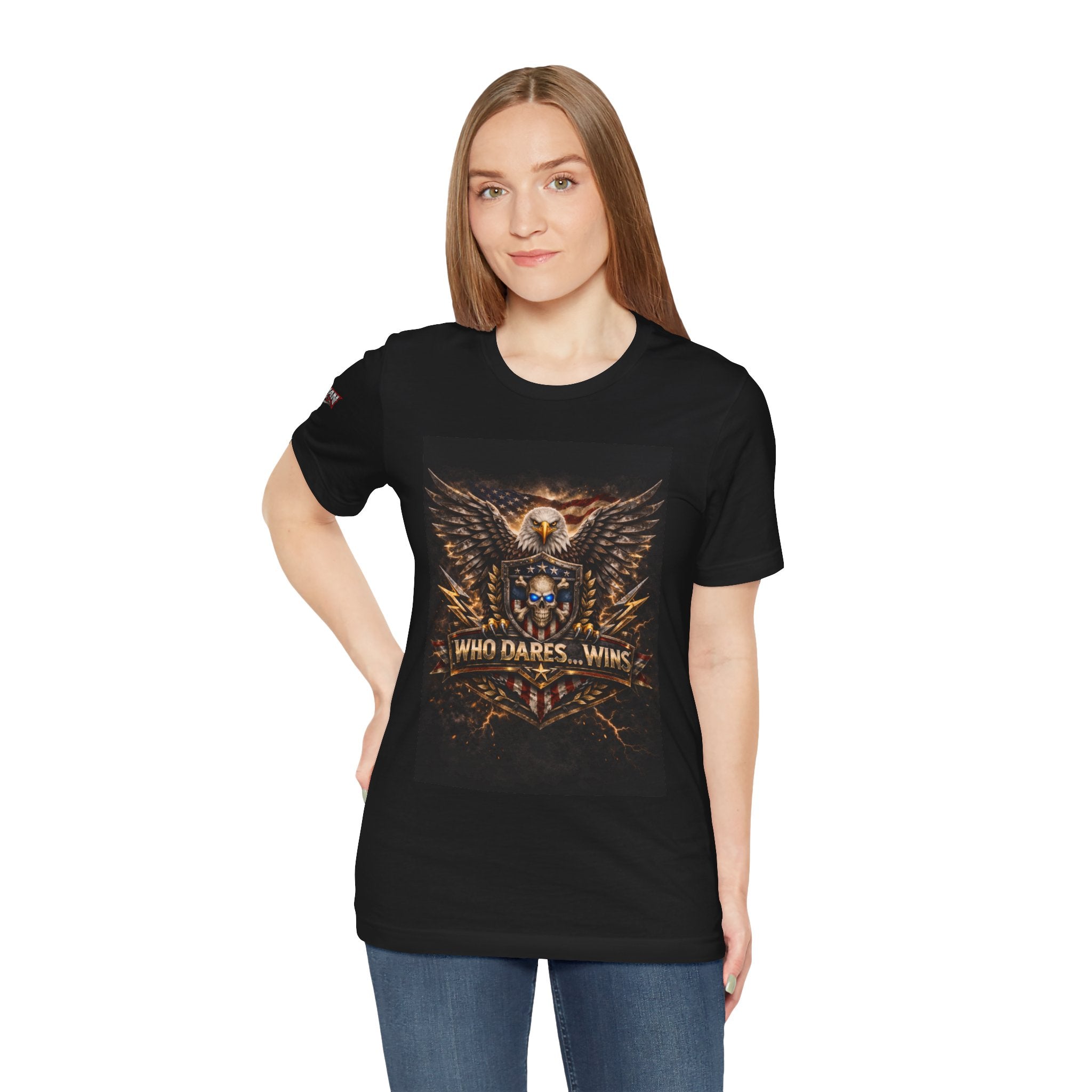 Who Dares Wins Patriotic Eagle Graphic Tee