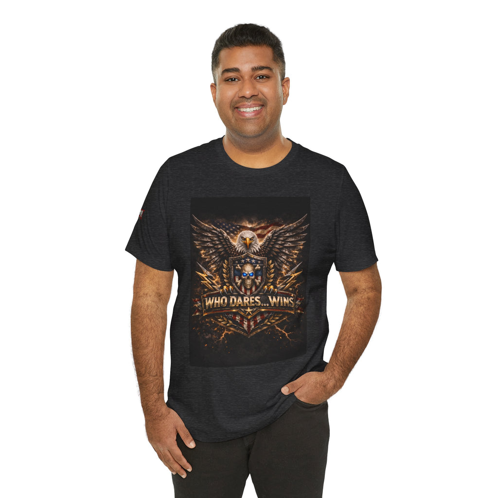 Who Dares Wins Patriotic Eagle Graphic Tee