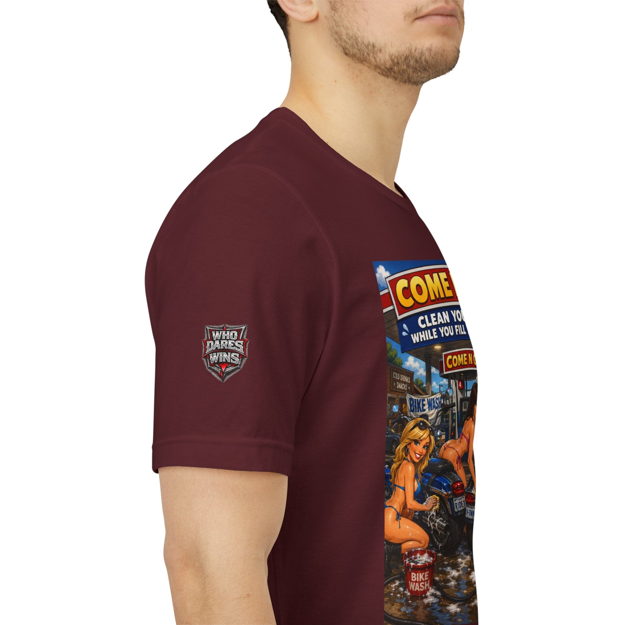 “Come N Go” Retro Mechanic Artwork — Vintage Pinup Garage Tee