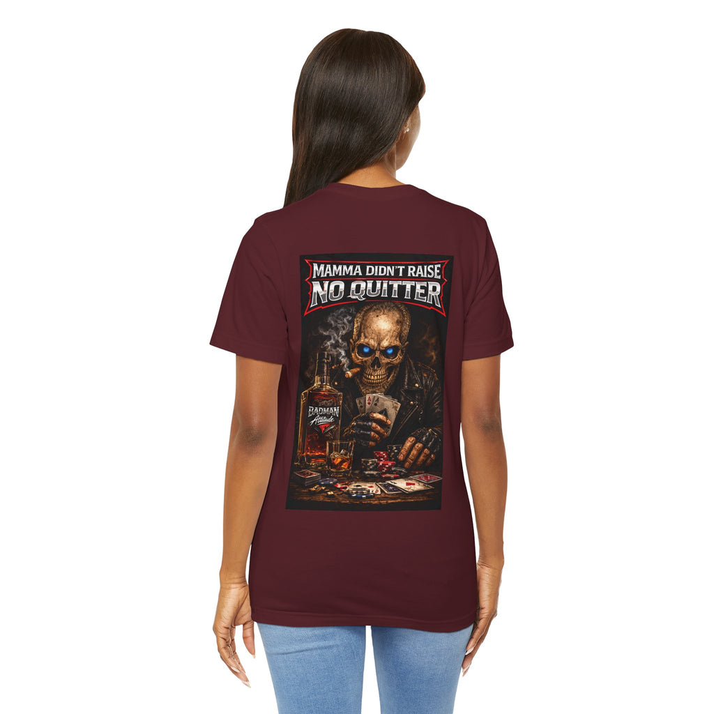 No Quitter Skull Poker T‑Shirt