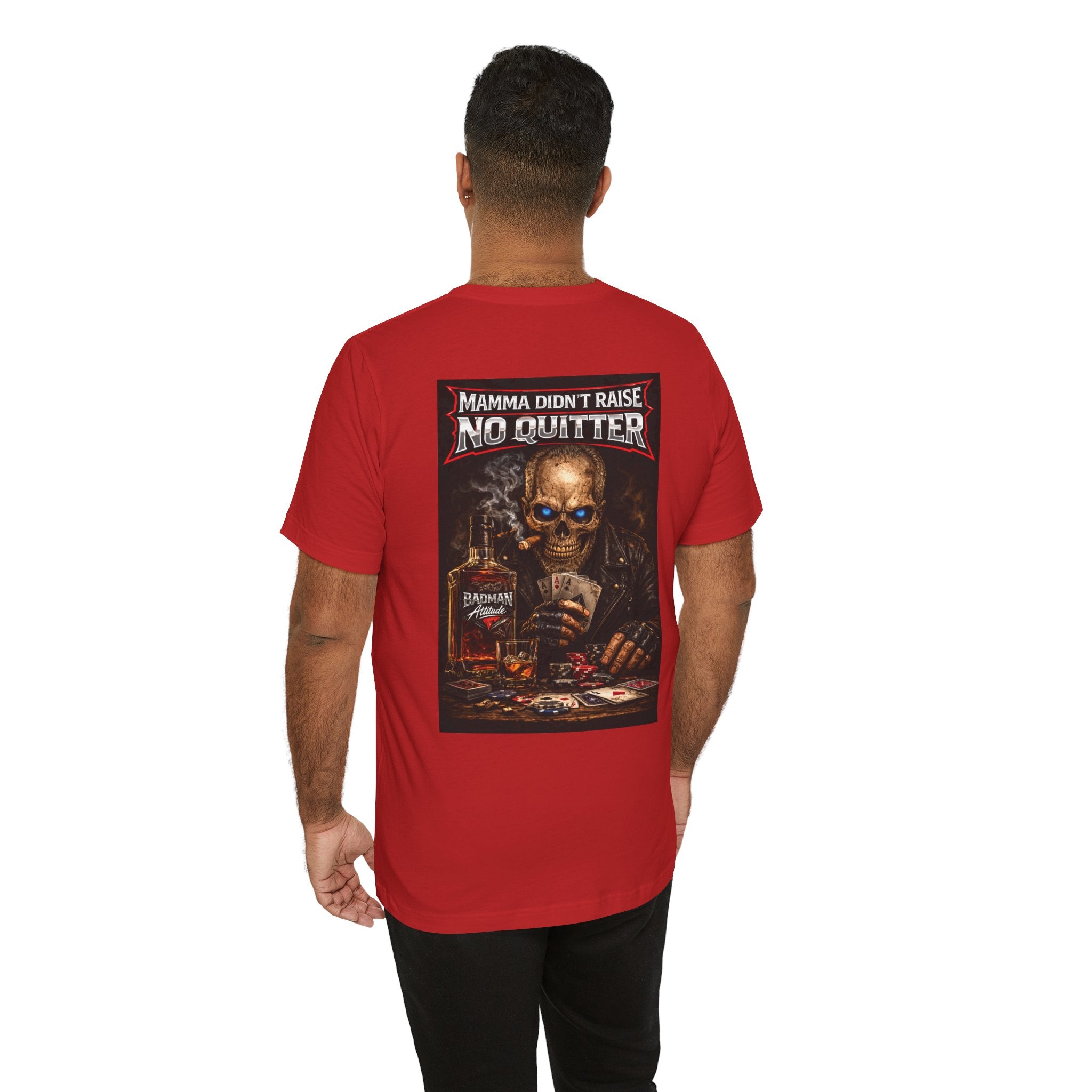 No Quitter Skull Poker T‑Shirt