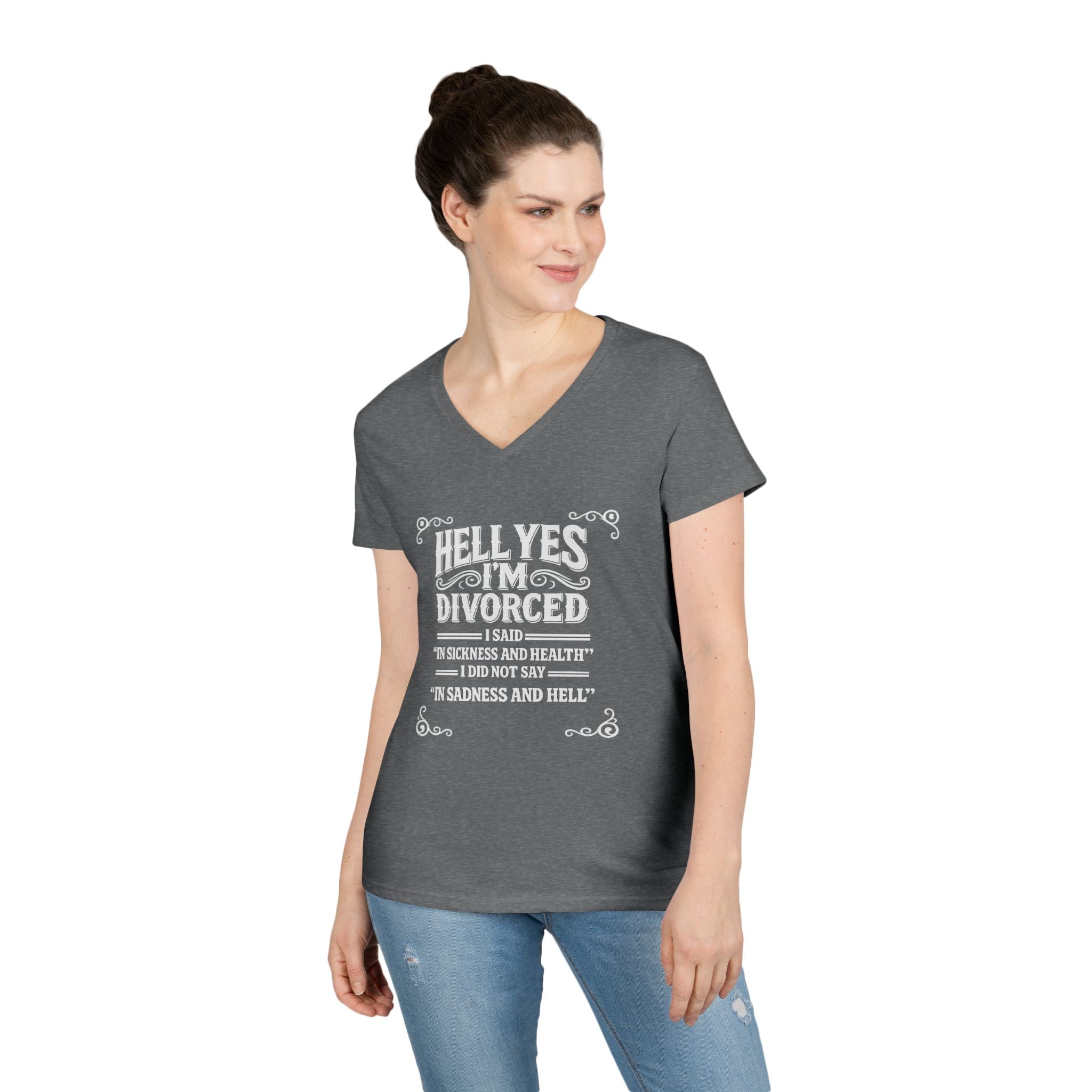 “Hell Yes I’m Divorced” Funny Separation Shirt – Divorced V-Neck Tee