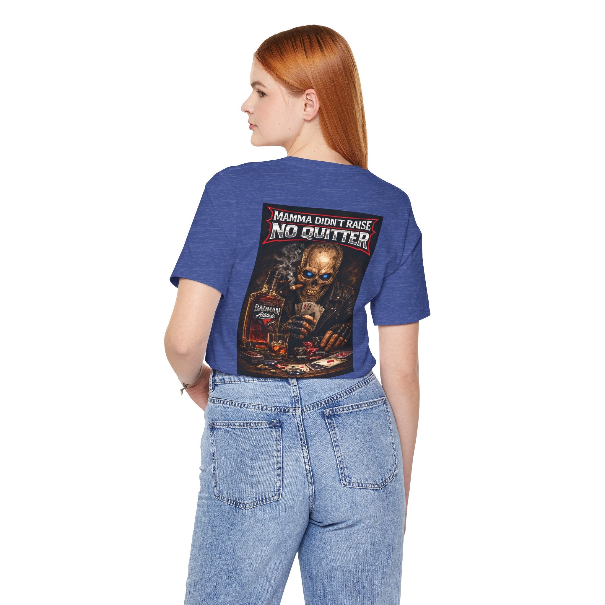 No Quitter Skull Poker T‑Shirt