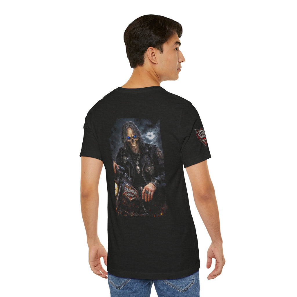 Badman Biker Skull T‑Shirt — Gothic Motorcycle Club Tee