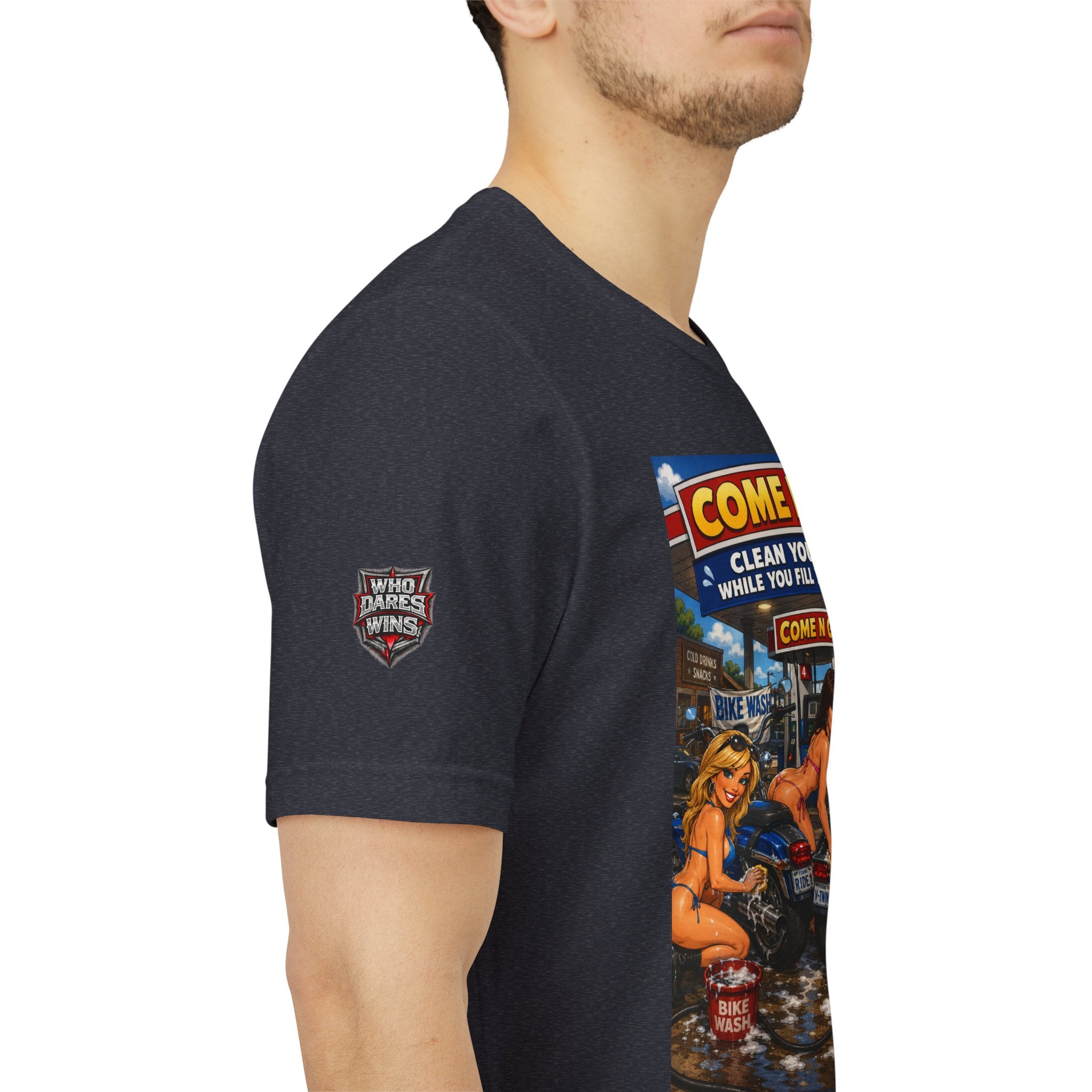 “Come N Go” Retro Mechanic Artwork — Vintage Pinup Garage Tee