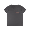 Ladies' V-Neck T-Shirt — 'Bullshit & Bitch in Me' Skull Graphic Tee