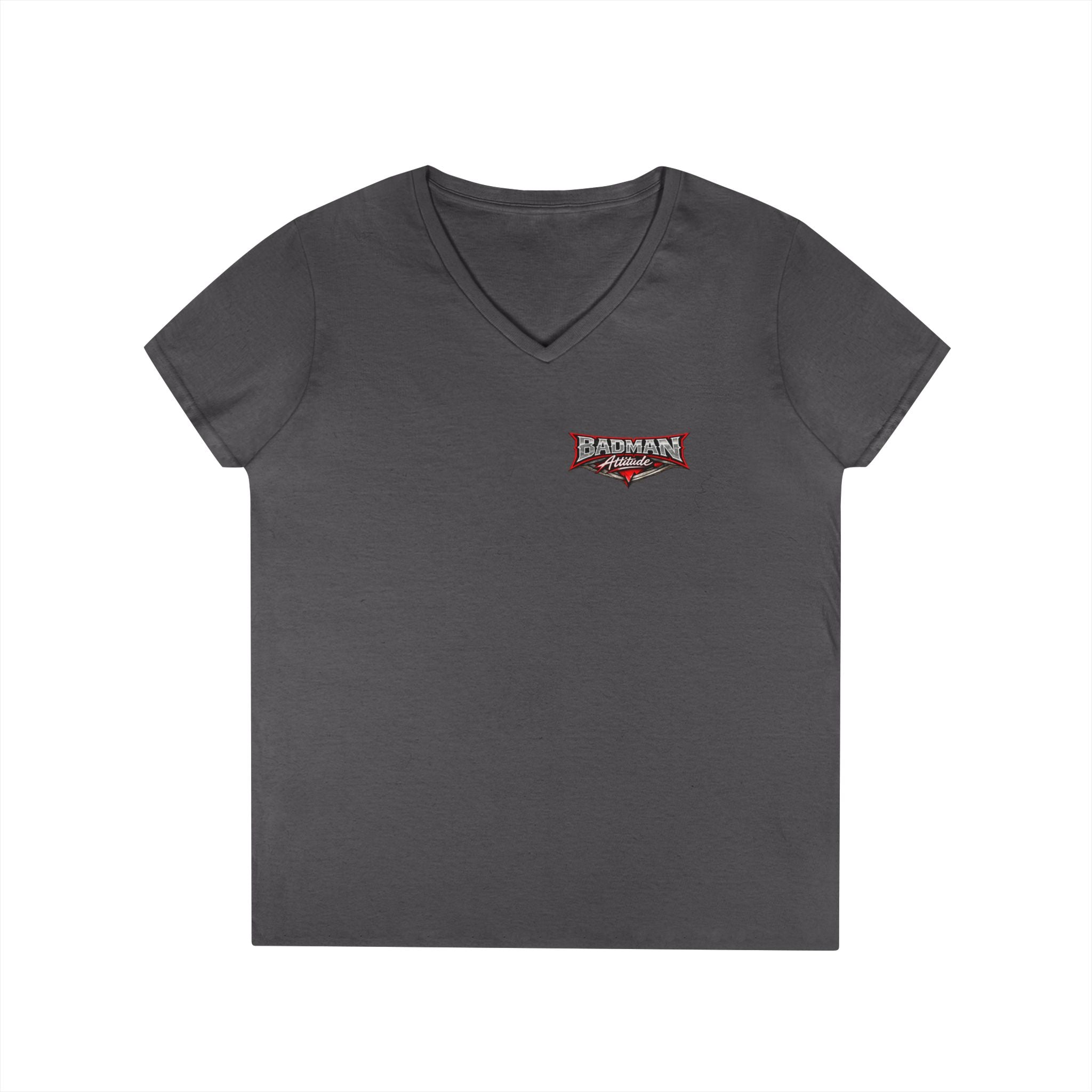 Ladies' V-Neck T-Shirt — 'Bullshit & Bitch in Me' Skull Graphic Tee
