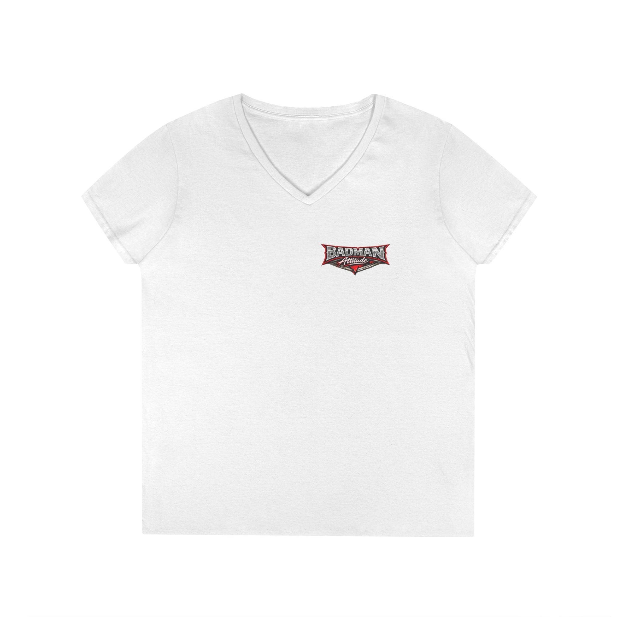 Ladies' V-Neck T-Shirt — "If You Think I'm a Bitch" Gothic Skull Graphic Tee