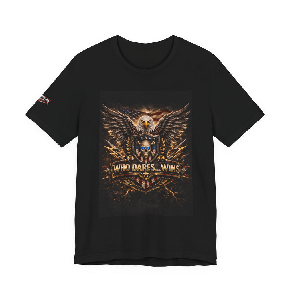 Who Dares Wins Patriotic Eagle Graphic Tee