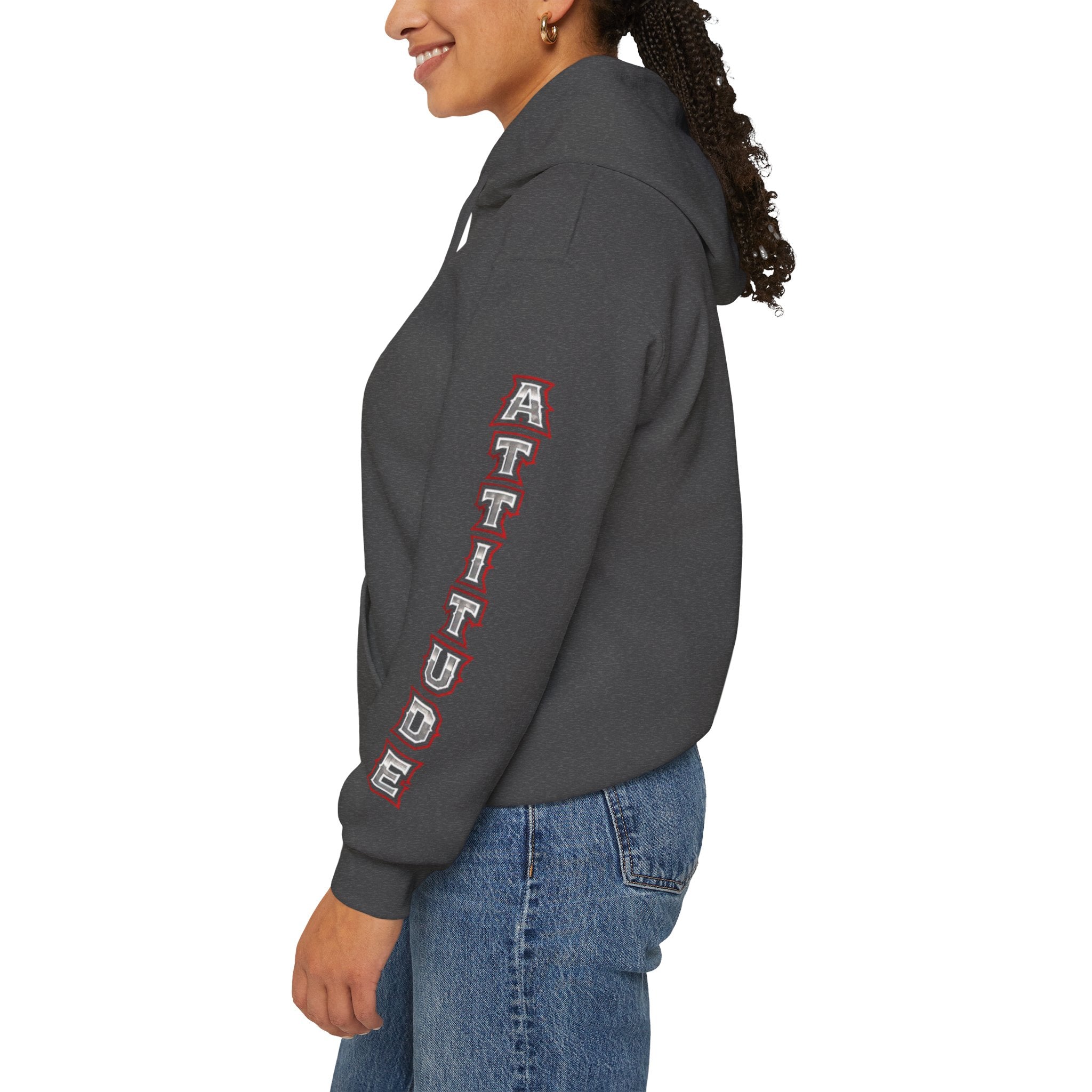 Badman Attitude Hoodie — Graphic Sleeve Logo Hooded Sweatshirt
