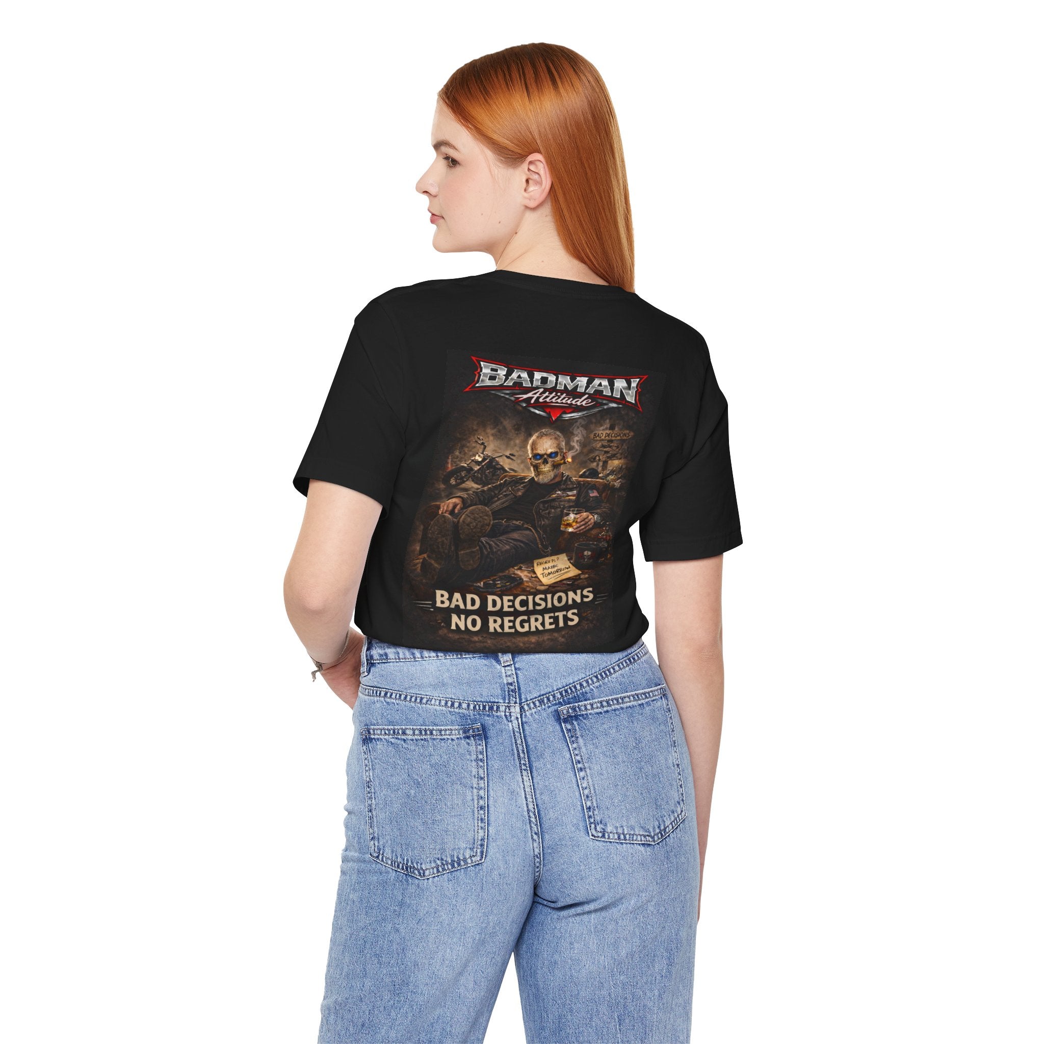 Bad Decisions No Regrets – Biker Attitude Graphic Tee | Badman Attitude