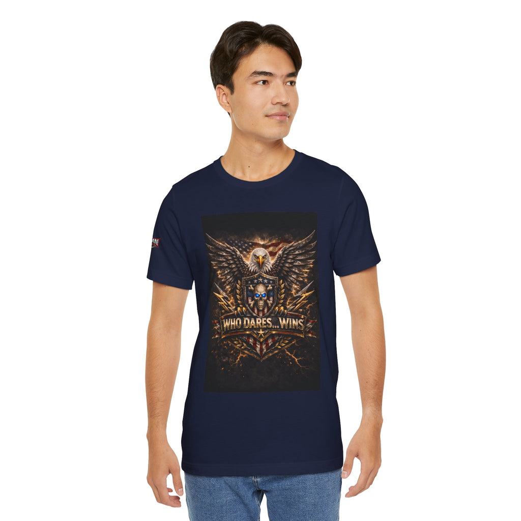 Who Dares Wins Patriotic Eagle Graphic Tee