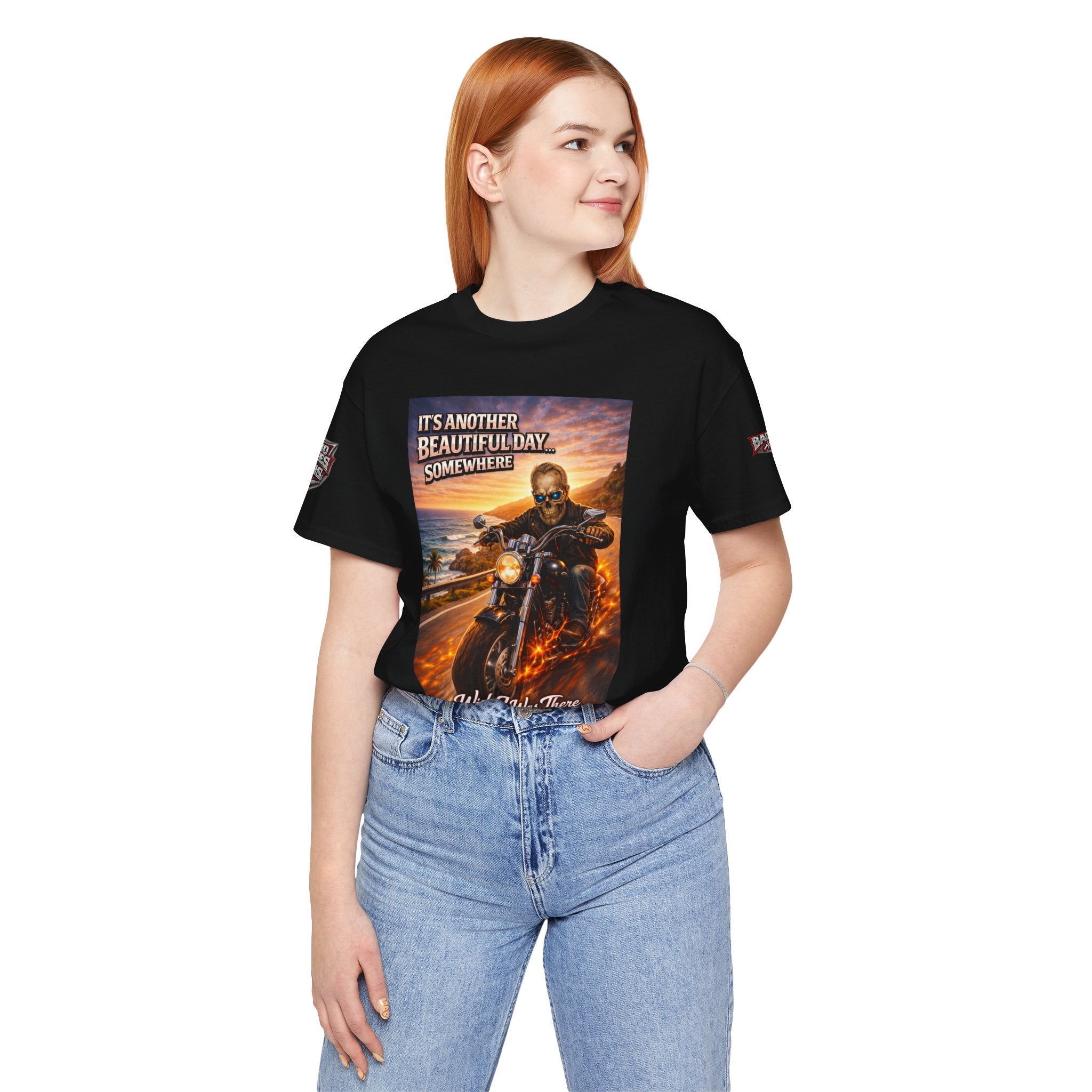 "It's Another Beautiful Day Somewhere / Wish I Was There" Biker Shirt