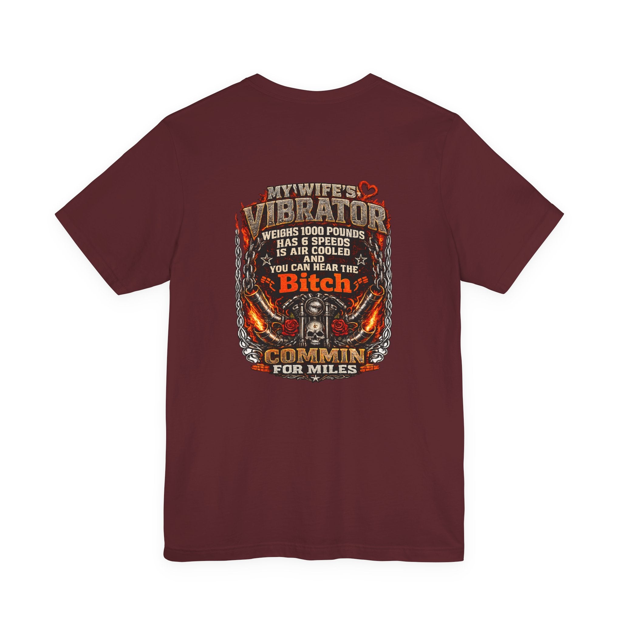 "My Wife's Vibrator" Funny Motorcycle Rider Graphic Tee