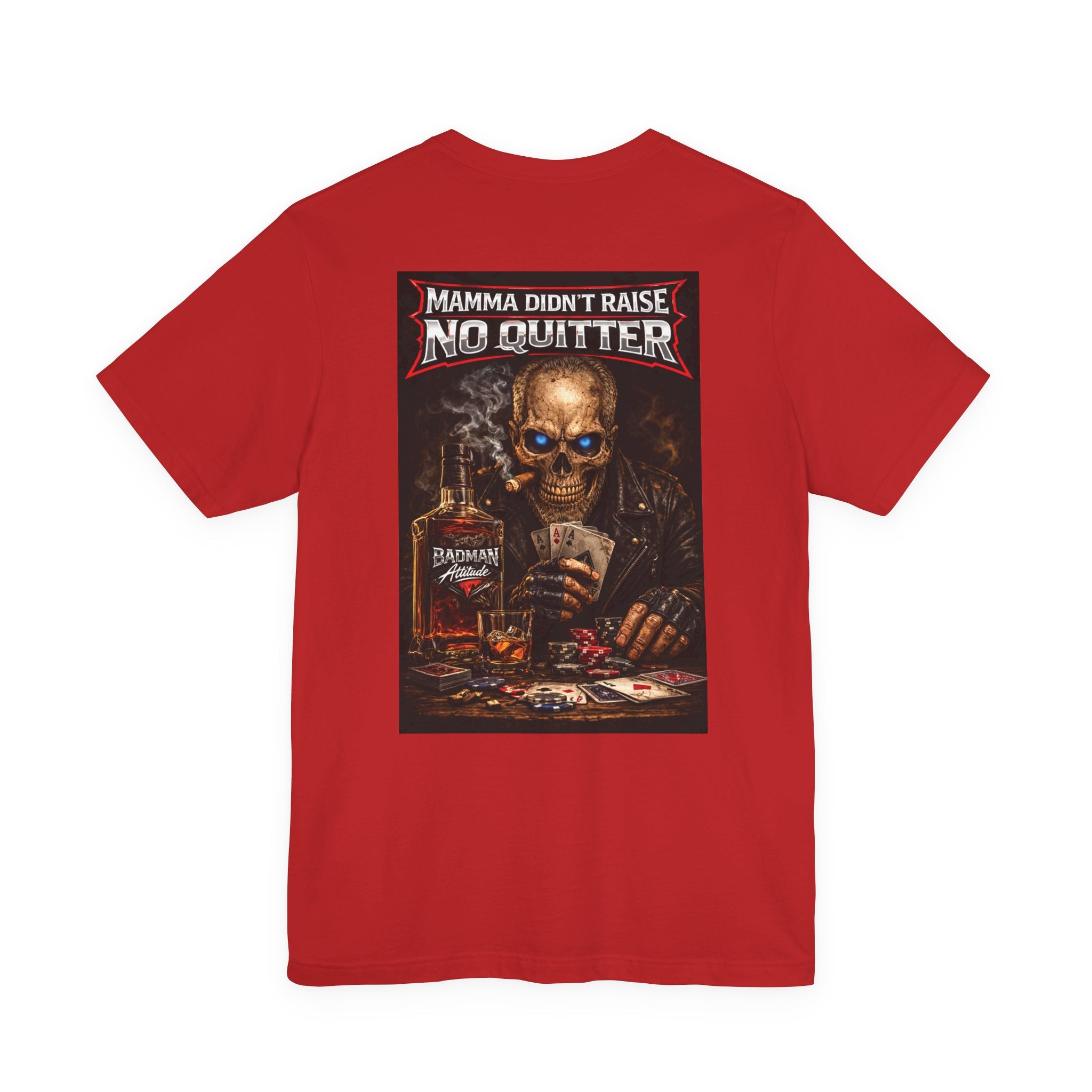 No Quitter Skull Poker T‑Shirt