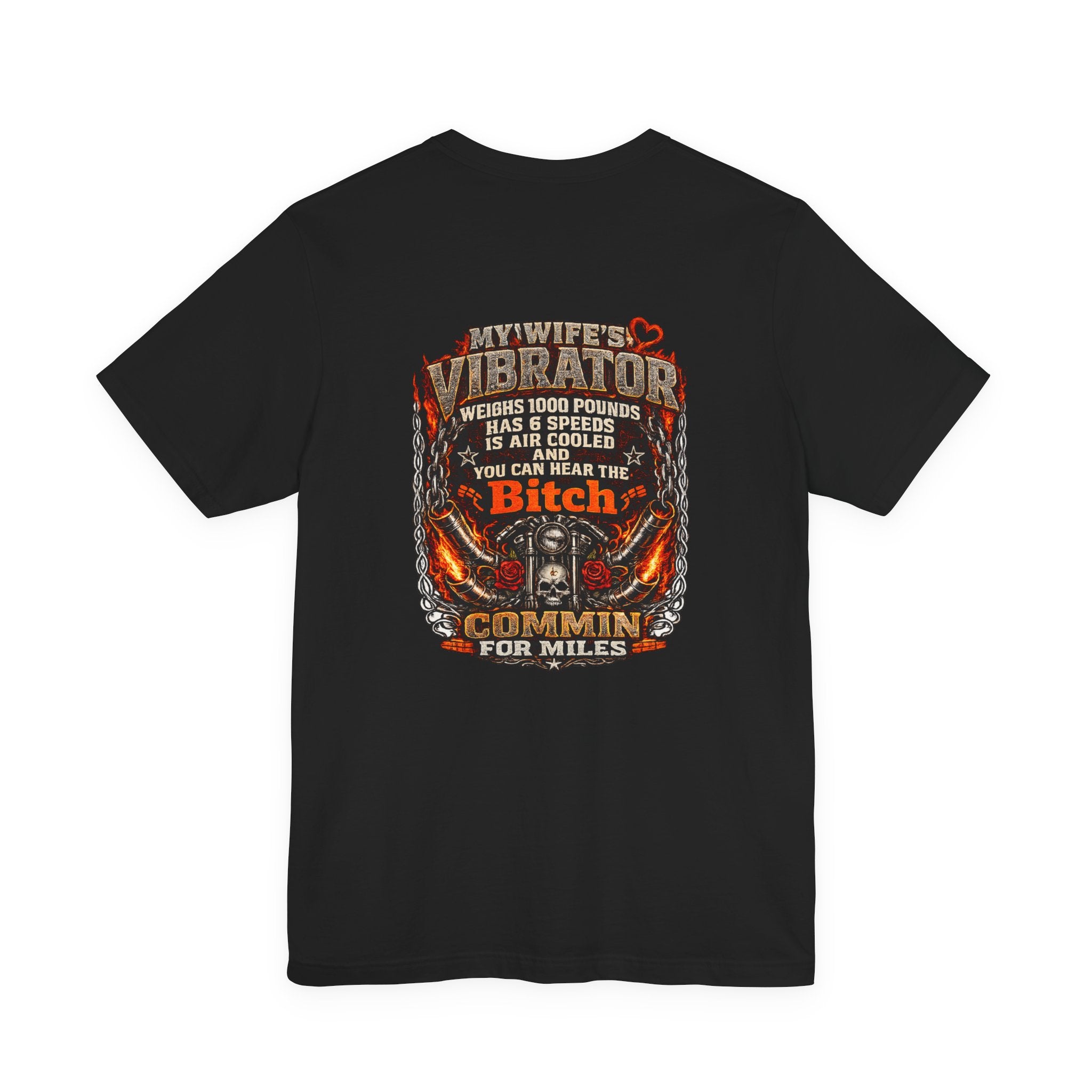 "My Wife's Vibrator" Funny Motorcycle Rider Graphic Tee