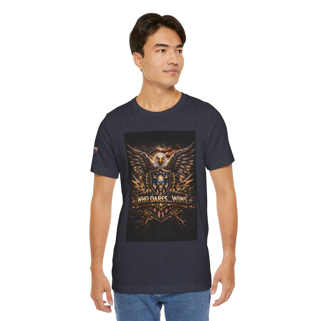 Who Dares Wins Patriotic Eagle Graphic Tee