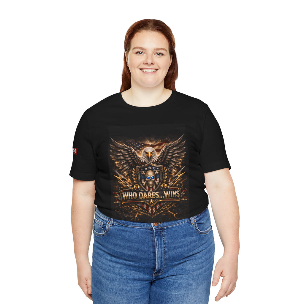 Who Dares Wins Patriotic Eagle Graphic Tee