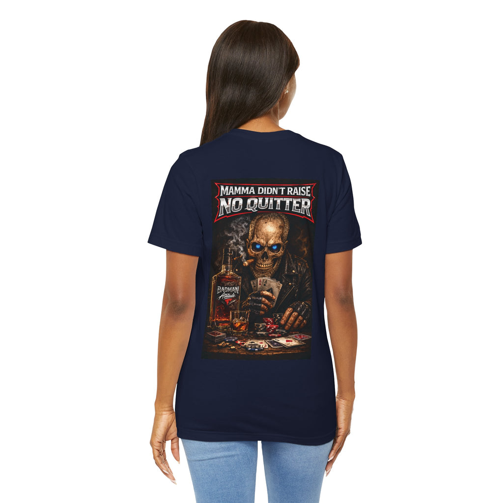 No Quitter Skull Poker T‑Shirt