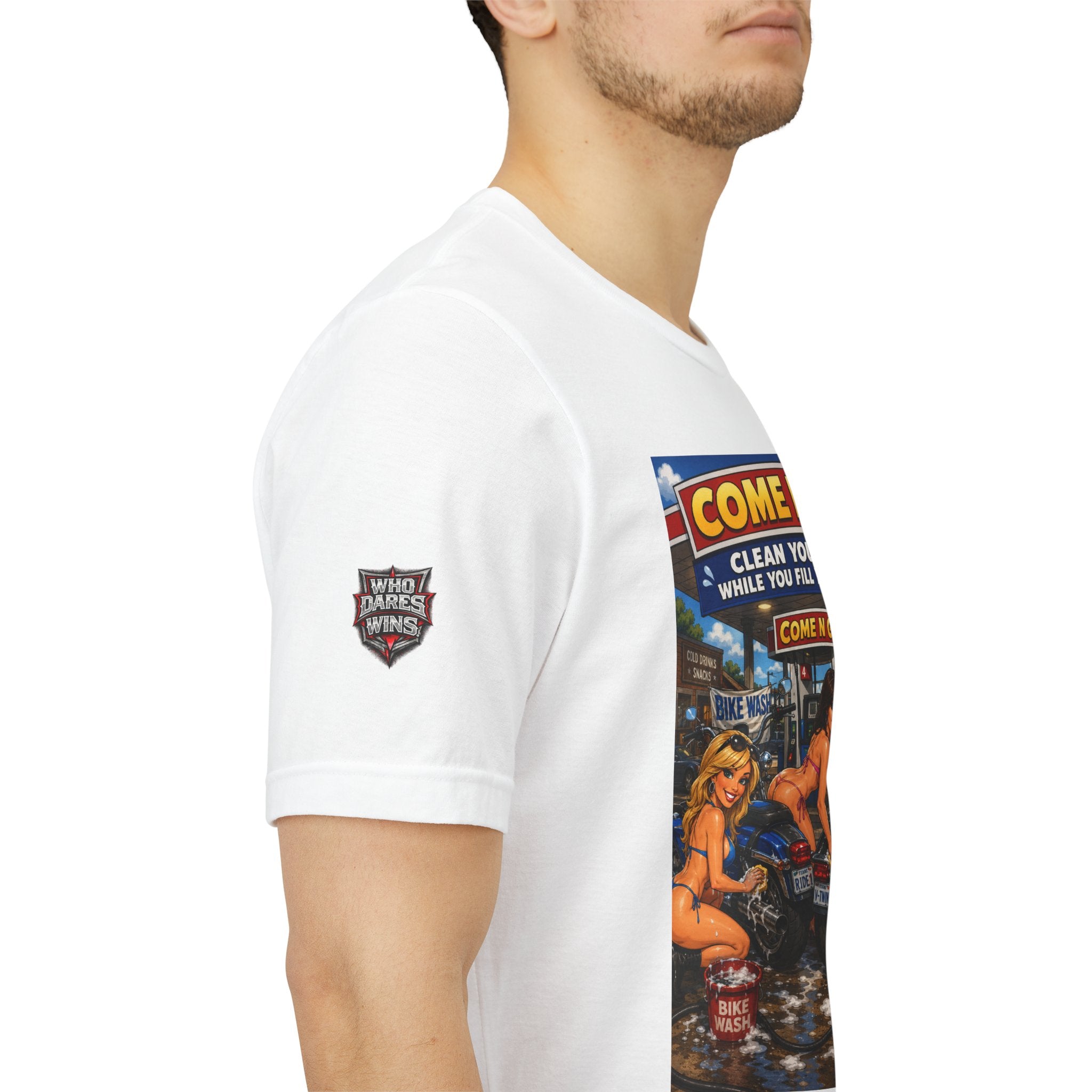 “Come N Go” Retro Mechanic Artwork — Vintage Pinup Garage Tee