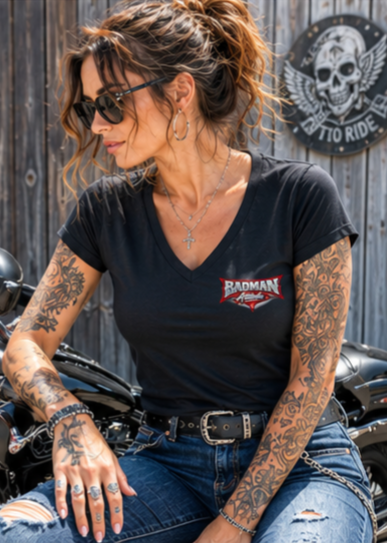 “I Don’t Make Bad Decisions, I Just Date Them” Skull & Glam Graphic Tee —  Ladies' V-Neck T-Shirt