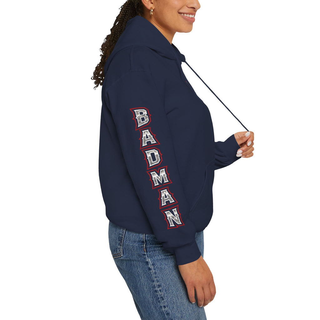 Badman Attitude Hoodie — Graphic Sleeve Logo Hooded Sweatshirt