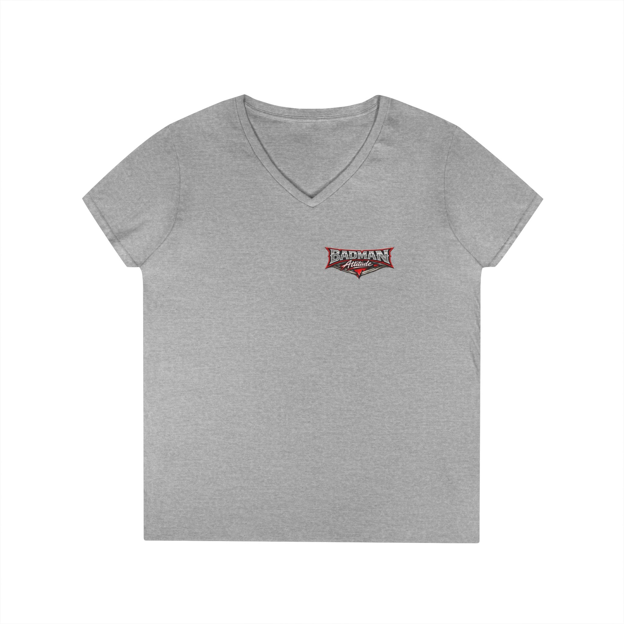 Ladies' V-Neck T-Shirt — 'Bullshit & Bitch in Me' Skull Graphic Tee