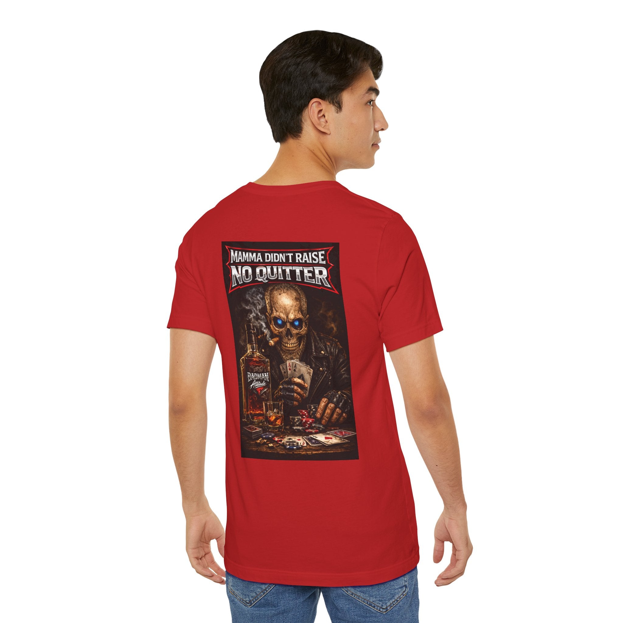 No Quitter Skull Poker T‑Shirt