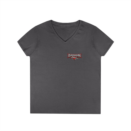 "Good Girls & Bad Men" Biker Graphic Tee Ladies' V-Neck T-Shirt