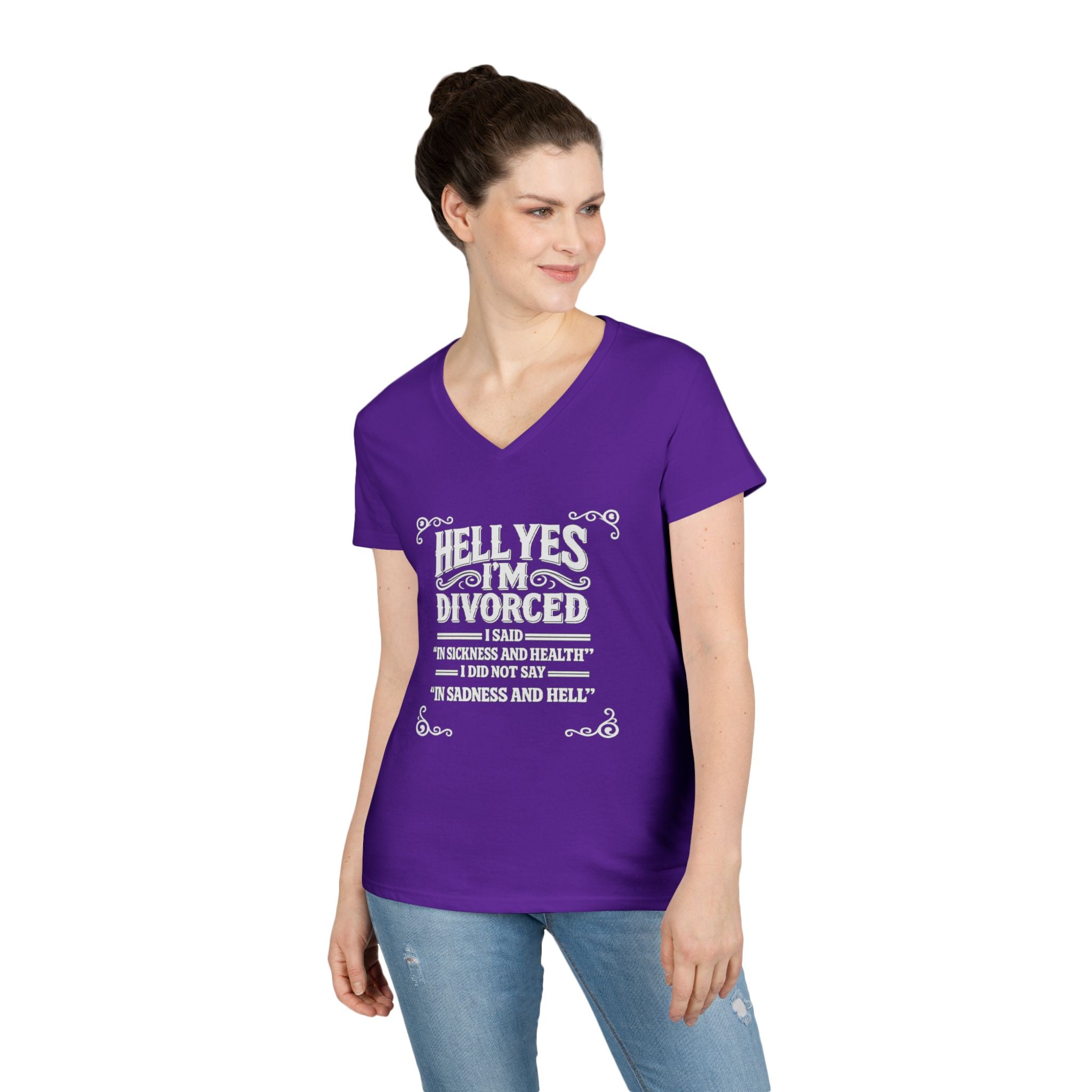 “Hell Yes I’m Divorced” Funny Separation Shirt – Divorced V-Neck Tee