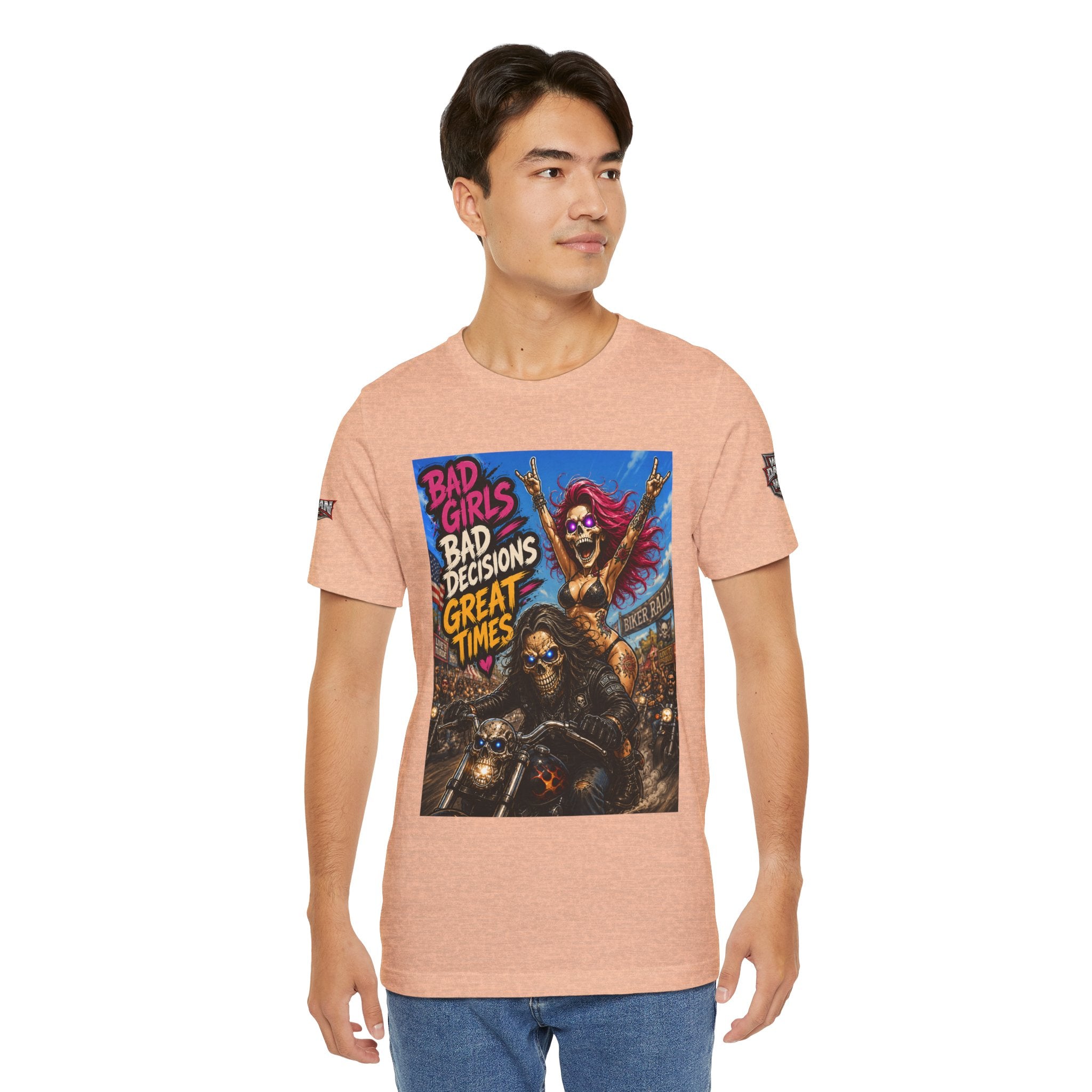 Bad Girls Bad Decisions Great Times Tee - Biker Rock Graphic T-Shirt