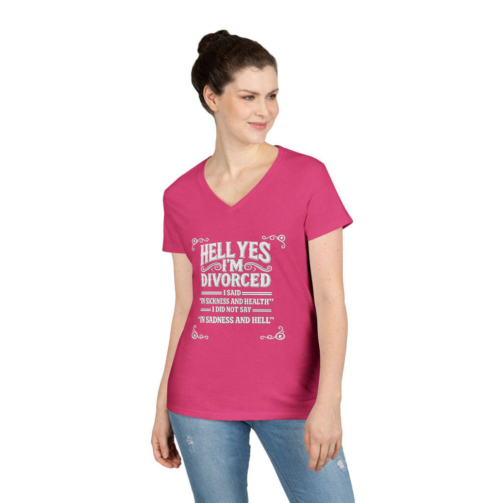 “Hell Yes I’m Divorced” Funny Separation Shirt – Divorced V-Neck Tee